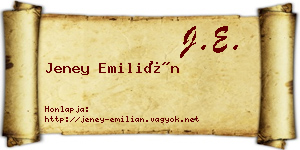 Jeney Emilián névjegykártya
